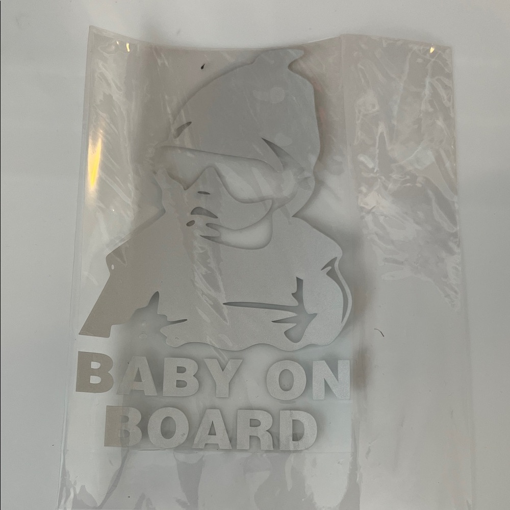 Silver Baby on Board Sign